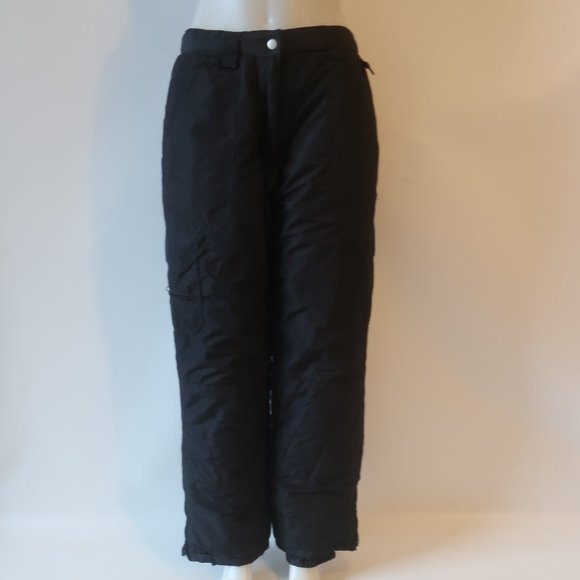Womens Climate Control Black Cargo Pockets Ankle Zip Ski Snow Pants S * - Picture 1 of 10